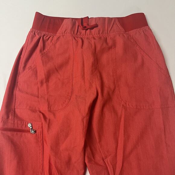 Adar Pro Modern Women V-Neck Red Scrub Top & Scrub Pants set Size Small - Picture 10 of 13